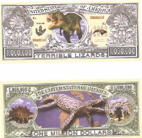 Dinosaur Party Supply Million Dollar Bill